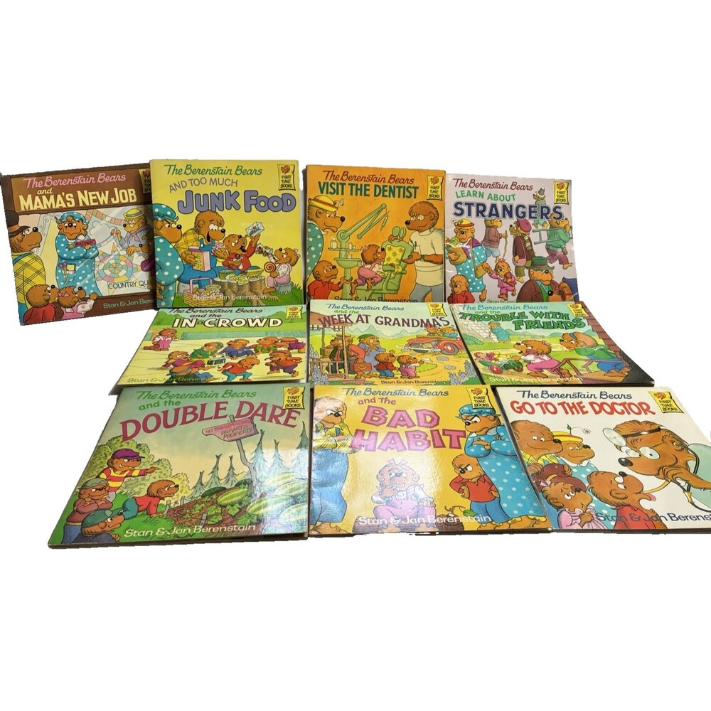Berenstain Bears Paperback Lot of 10 First Time Books 1981-1988 Strangers Crowd